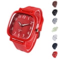 thumbnail image 1 of Resicozy Women's Silicone Strap Watches Roman Numerals Classic Business Casual Ladies Square Dial Wrist Watches Red, 1 of 3