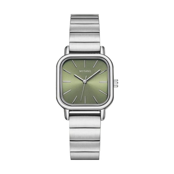 Resicozy Women's Small Wrist Watch Rectangular Quartz Watch Classic Numeral Dial Stainless Wristwatch Mint Green