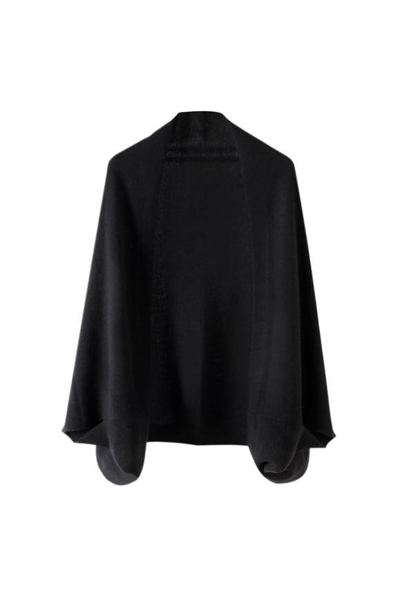 Women's Soft Shawl and Wraps Warm Shawl with Sleeves Pashminas Plain Shawl Wrap Lightweight Open Front Shawls 2025 Black 50 In