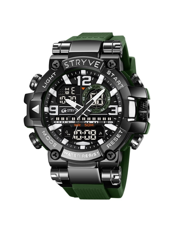 Women's Sport Watch Digital Watches Outdoor Wrist Watch LED Alarm Stopwatch Dual Time Wristwatch Black