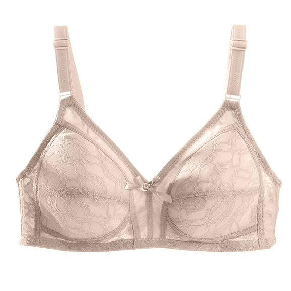Resicozy Women's Underwire Bras Solid Color Full-Coverage Bra with Stay-in-Place Straps Complexion 75 BC