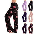 thumbnail image 1 of Resicozy Women's Valentine Pajama Pants Casual Long Pajama Lounge Pant Drawstring Sleepwear Heart Printed Design Red M, 1 of 7