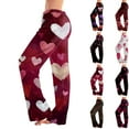 thumbnail image 1 of Resicozy Women's Valentine Pajama Pants Casual Long Pajama Lounge Pants Drawstring Sleepwear Heart Print Design Purple Pink 3XL, 1 of 6