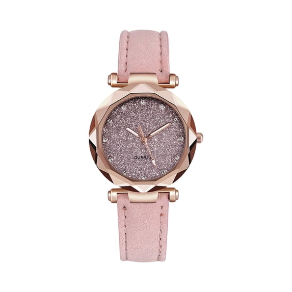 Resicozy Women's Watches Leather Strap Round Dial Fashion Classic Ladies Wrist Watch Water Resistance and Lightweight Watches Pink