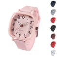 thumbnail image 1 of Resicozy Women's Watches Silicone Strap Square Dial Fashion Classic Ladies Wrist Watch Water Resistance and Lightweight Watches Pink, 1 of 3