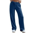 thumbnail image 1 of Resicozy Women's Wide Leg Sweatpants Winter Warm Thermal Straight Leg Drawstring Elastic Sweat Pants with Pockets Royal Blue XL, 1 of 3