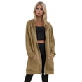 thumbnail image 1 of Resicozy Women's Zip Up Hoodies Plus Size Long Tunic Sweatshirts Casual Fashion Fall Jacket Coat with Pockets Khaki 2XL, 1 of 5