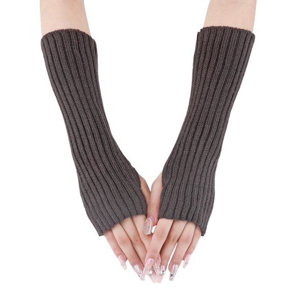 Resicozy Womens Arm Warmers Fingerless Gloves Soft Arm Sleeve for Indoor and Outdoor Activity Dark Gray