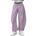 thumbnail image 1 of Resicozy Womens Barrel Sweatpants 2025 Baggy Wide Leg Solid Color Pants Casual Elastic Waisted Drawstring Sweat Pants with Pockets Purple XL, 1 of 7
