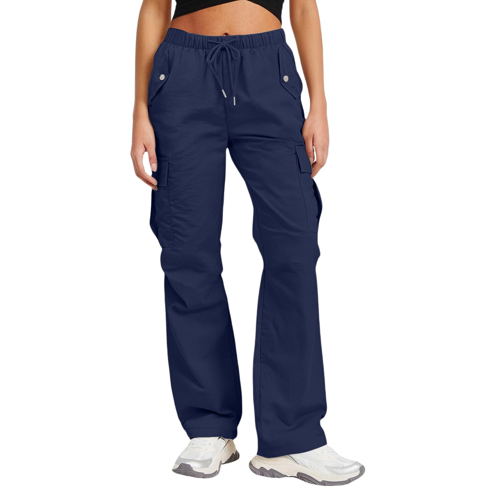Resicozy Womens Cargo Pants with Pockets Baggy Drawstring High Waisted ...