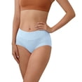 thumbnail image 1 of Resicozy Womens Cotton Underwear High Waisted Full Coverage Briefs Casual Solid Color Ladies Panties Sky Blue 3XL, 1 of 5