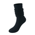 thumbnail image 1 of Resicozy Womens Crew Socks Casual Cotton Slouchy Boot Socks Fashion Solid Color Fall Winter Stockings 2026 Black, 1 of 5