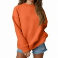 thumbnail image 1 of Resicozy Womens Fall Oversized Plain Sweatshirts Crewneck Hoodie Casual Fashion Lightweight Pullover Sweaters Orange XL, 1 of 6