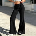 thumbnail image 1 of Resicozy Womens Flare Sweatpants Wide Leg Lounge Pants with Pockets 2026 Fall Travel Sweat Pants Drawstring Flare Leg Joggers Black M, 1 of 9
