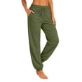 thumbnail image 1 of Resicozy Womens Joggers with Pockets Drawstring Elastic Waist Athletic Lounge Pants Casual Fashion Solid Color Trousers Army Green M, 1 of 5