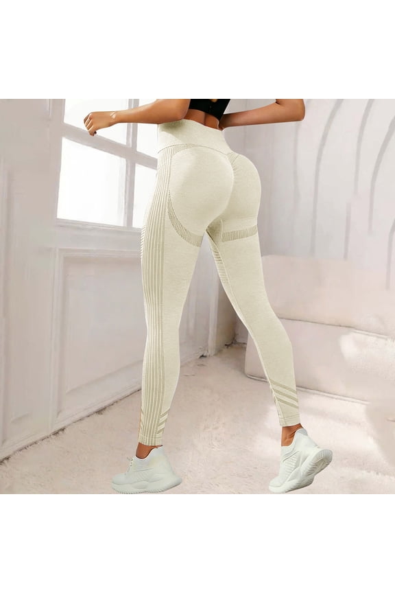 Womens Leggings 3D Cellulite High Waisted Leggings Butt Lifting Workout Leggings 2026 White S
