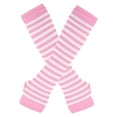 thumbnail image 1 of Resicozy Womens Long Fingerless Gloves Women Arm Warmer Knit Winter Arm Warmers Thumbhole Stretchy Striped Gloves Pink, 1 of 2