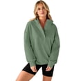 thumbnail image 1 of Resicozy Womens Oversized Sweatshirt Long Sleeve Henley Pullover Tops 2026 Spring Casual Button Loose Fit Sweatshirts Army Green S, 1 of 6