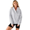 thumbnail image 1 of Resicozy Womens Oversized Sweatshirt Long Sleeve Henley Pullover Tops 2026 Spring Casual Button Loose Fit Sweatshirts Gray XL, 1 of 6