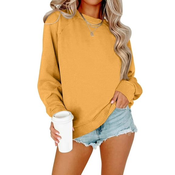 Resicozy Womens Oversized Sweatshirts Hoodies Cute Crewneck Sweaters Casual Tops Comfy Fall Fashion Winter Clothes 2025 Yellow M