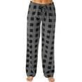 thumbnail image 1 of Resicozy Womens Pajama Pants Plaid Stretch Comfy Lounge Pants Casual Drawstring Waist Bottoms with Pockets Black XL, 1 of 5