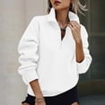 thumbnail image 1 of Resicozy Womens Plus Size Half Zip Pullover Long Sleeve Oversized Sweatshirt Drop Shoulder Hoodie Y2K Clothes with Pockets White 2XL, 1 of 7