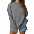 thumbnail image 1 of Resicozy Womens Plus Size Plain Sweatshirts Long Sleeve Oversized Crew Neck Tops Casual Soft Loose Pullover Shirts 2025 Dark Gray 2XL, 1 of 6