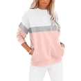 thumbnail image 1 of Resicozy Womens Sweatshirts Cotton Crewneck Tops Long Sleeve Cute Lightweight Fall Winter Loose Casual Pullover with Pockets Light pink S, 1 of 5