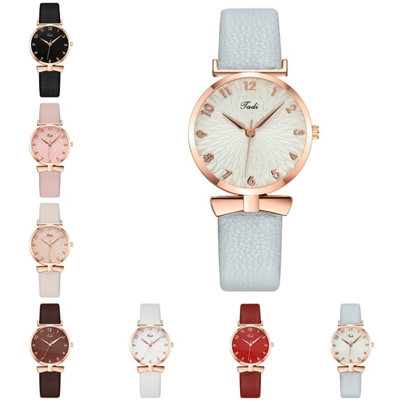 Resicozy Womens Watch Dress Watch Leather Strap Quartz Wrist Watch Classic Wrist Watch 2026 Light Blue One Size