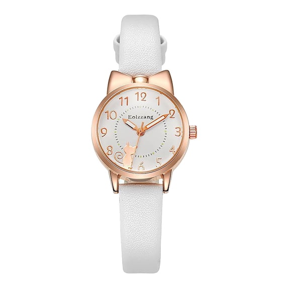 Resicozy Womens Watch Quartz Waterproof Ladies Watches for Women Easy Read Women's Wrist Watches with Leather Strap White