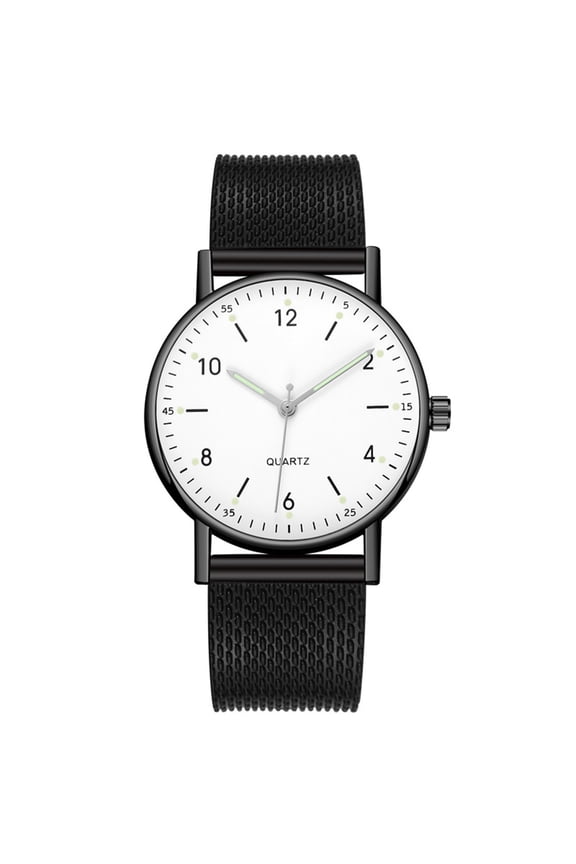 Womens Watches 2026 Casual Round Dial Quartz Watch with Mesh Strap Black with White Face