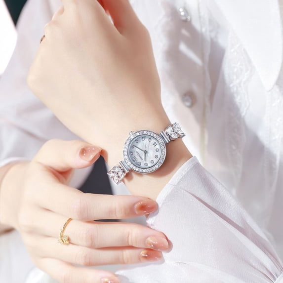 Resicozy Womens Watches Quartz Stainless Steel Casual Watch Small Classic Round Dial Wrist Watch White