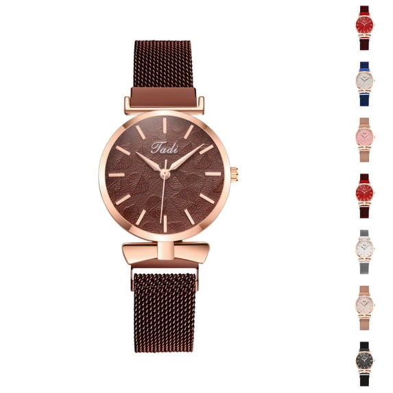Resicozy Womens Watches Quartz Waterproof Watch for Women Casual Fashion Wrist Watches with Stainless Steel Mesh Coffee