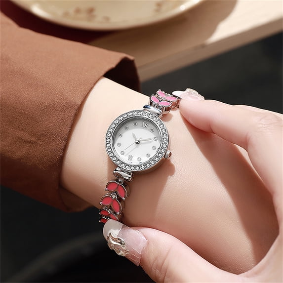 Resicozy Womens Waterproof Wrist Watch Round Dial Small Thin Analog Bracelet Quartz Watch Dainty Christmas Gifts Pink