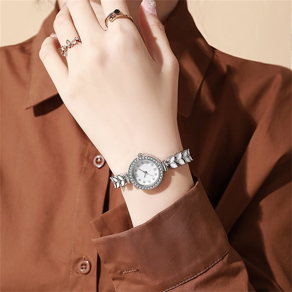 Resicozy Womens Waterproof Wrist Watch Round Dial Small Thin Analog Bracelet Quartz Watch Dainty Christmas Gifts White
