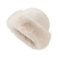 thumbnail image 1 of Resicozy Womens Winter Faux Fur Bucket Hats 2025 New Fashion Solid Color Warm Plush Fluffy Hats Thick Fisherman Beige 20 In, 1 of 6