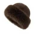 thumbnail image 1 of Resicozy Womens Winter Faux Fur Bucket Hats 2025 New Fashion Solid Color Warm Plush Fluffy Hats Thick Fisherman Coffee 20 In, 1 of 6