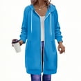 thumbnail image 1 of Resicozy Womens Zip Up Long Hoodies with Two Way Zipper Fashion Casual Tunic Sweatshirts Long Sleeve Jackets with Pockets Sky Blue M, 1 of 7