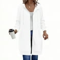 thumbnail image 1 of Resicozy Womens Zip Up Long Hoodies with Two Way Zipper Fashion Casual Tunic Sweatshirts Long Sleeve Jackets with Pockets White 2XL, 1 of 7