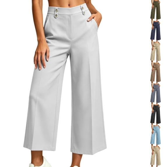 Resicozy Work Pants Women High Waisted Wide Leg Palazzo Trousers Office ...