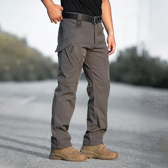 Resicozy Work Pants for Men Stretch Tactical Hiking Cargo Pant with Multi Pockets Casual Fashion Gray M