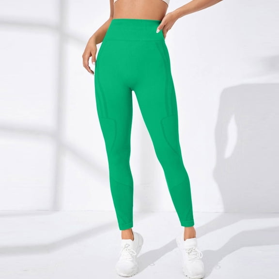Resicozy Workout Leggings for Women Seamless Butt Lifting Leggings High Waisted Gym Solid Color Yoga Pants 2025 Green L