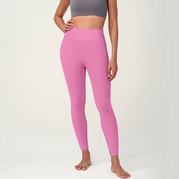 Resicozy Workout Leggings for Women Seamless Butt Lifting Leggings High Waisted Gym Solid Yoga Pants Light pink M