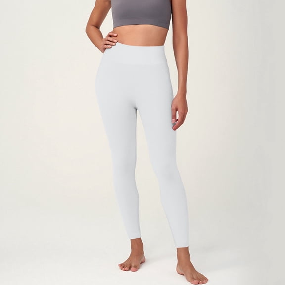 Resicozy Workout Leggings for Women Seamless Butt Lifting Leggings High Waisted Gym Solid Yoga Pants White S