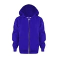 thumbnail image 1 of Resicozy Zip Up Hoodie Uniform Boys Girls Zipper Sweatshirt Oversized Y2K Fall Hooded Jackets Clothes with Pockets 3-12 Years Dark Blue 140, 1 of 5