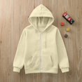 thumbnail image 1 of Resicozy Zip Up Hoodie Uniform for Boys Girls Zipper Oversized Long Sleeve Fall Pockets Hooded Sweatshirts Jackets with Pockets 3-12 Years Khaki 90, 1 of 6