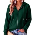 thumbnail image 1 of Resicozy Zip Up Hoodies for Women Fall Winter Casual Sweatshirts Zipper Oversized Lightweight Cute Jackets with Pockets 2026 Dark Green M, 1 of 4