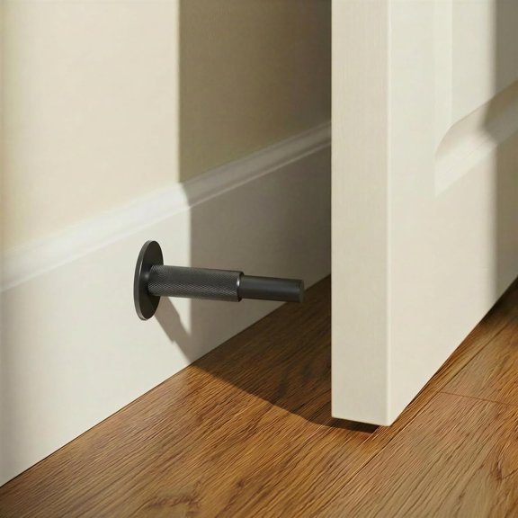 Residence Supply Plint Door Stop - Crafted with Solid Brass for Lasting Strength - Sleek Design Refines Any Interior - 2" Door Stoppers for Bottom of Door Rubber-Capped Tip Reduces Door Impact Sound