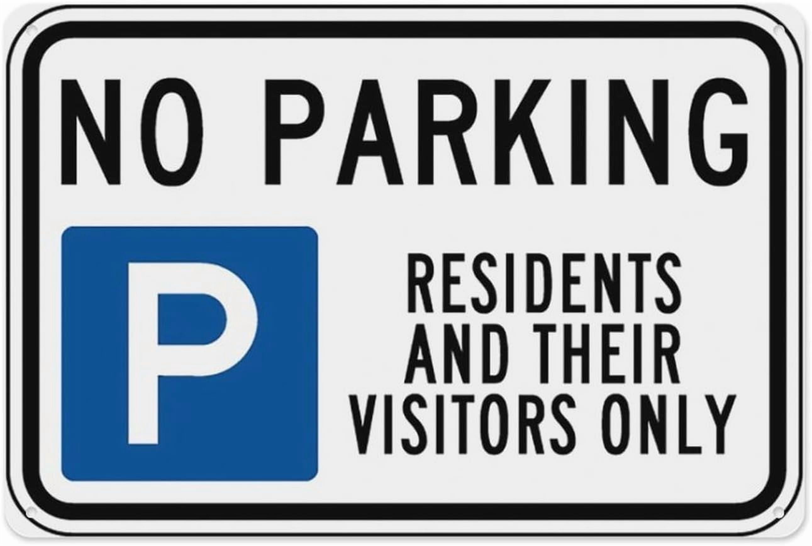 Resident And Visitors Parking Only Sign 8"x12", Aluminum Tin Warning ...