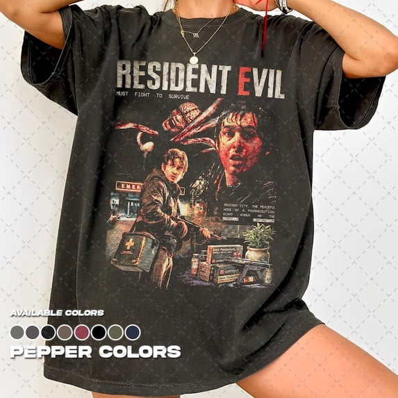 Graphic Raccon Resident Evil 2026 Shirt, Raccoon City Horror Movie Tee, Survival ...